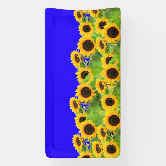 ヒマワリ旗ウクライナ国旗の色のサポート 横断幕 (縦)