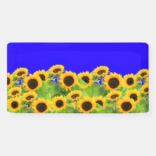 ヒマワリ旗ウクライナ国旗の色のサポート 横断幕 (横)