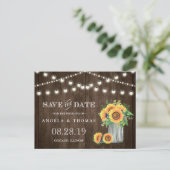 ヒマワリ日を保素朴存する木製のストリングライト 案内ポストカード (スタンド正面)