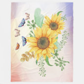 ヒマワリ春フリースブランケット フリースブランケット (正面)