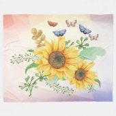 ヒマワリ春フリースブランケット フリースブランケット (正面(横))