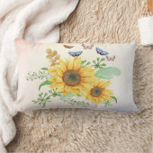 ヒマワリ春腰枕 ランバークッション (ブランケット)