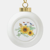 ヒマワリ春 セラミックボールオーナメント (正面)