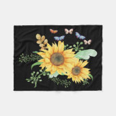 ヒマワリ春 フリースブランケット (正面(横))