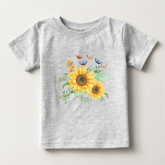 ヒマワリ春 ベビーTシャツ (正面)