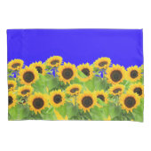 ヒマワリ枕ケースウクライナ国旗の色 枕カバー (正面)