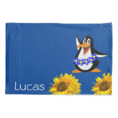 ヒマワリ枕ケース、フローラペンギン 枕カバー (裏面)