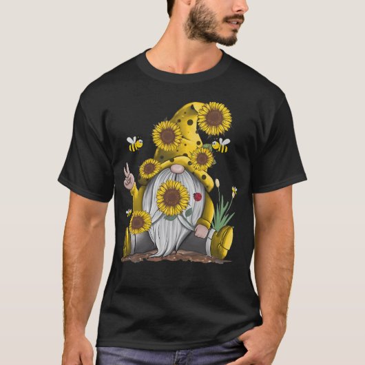 ヒマワリ格言付きビーヒッピー格言 Tシャツ (正面)