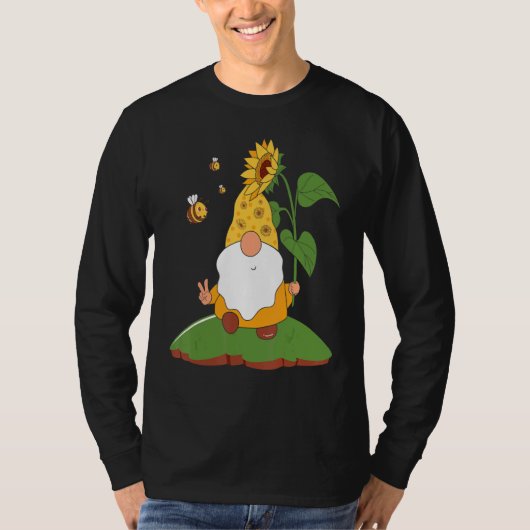 ヒマワリ格言付きビーヒッピー格言 Tシャツ (正面)