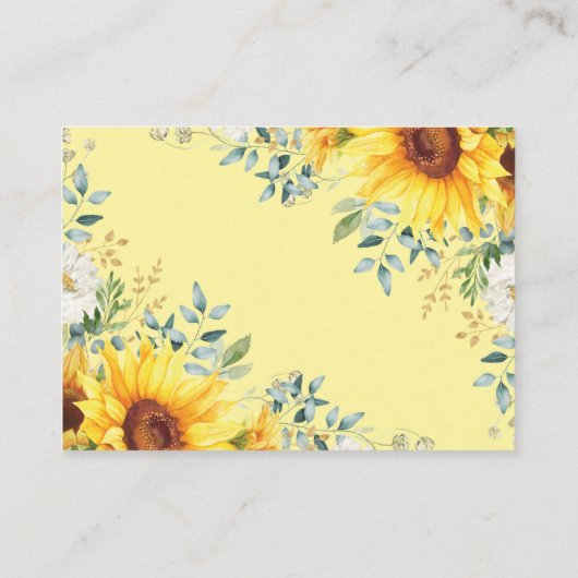 ヒマワリ森林森林動物おむつラッフル エンクロージャーカード (裏面)