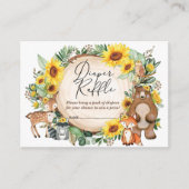 ヒマワリ森林森林動物おむつラッフル エンクロージャーカード (正面)