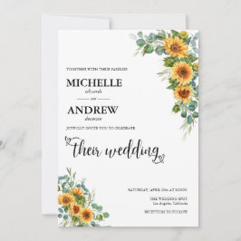 ヒマワリ植物学 |ユーカリ結婚プス 招待状