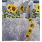 ヒマワリ極熊シャワーカーテン シャワーカーテン (正面)