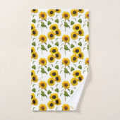 ヒマワリ模様カントリースタイルバスタオルセット バスタオルセット (ハンドタオル)