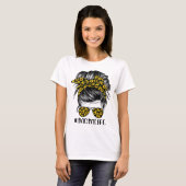 ヒマワリ母の人生の散らかったパンヘアサングラスモス Tシャツ (正面フル)