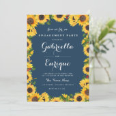 ヒマワリ水彩フローラ婚約パーティ 招待状 (スタンド正面)