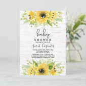 ヒマワリ水彩ベビーシャワー招待状 招待状 (スタンド正面)