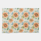 ヒマワリ水彩柄 キッチンタオル (横)