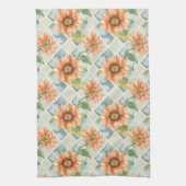 ヒマワリ水彩柄 キッチンタオル (縦)
