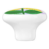 ヒマワリ水彩黄色ストライプ セラミックノブ (側面)