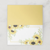 ヒマワリ水彩黄色フローラ結婚ズ プレイスカード (外部開封)