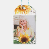 ヒマワリ水色シードパケット記念葬儀 ギフトタグ (裏面)