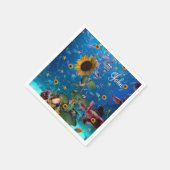 ヒマワリ海フィッシュ紙ナプキンス スタンダードカクテルナプキン (角)