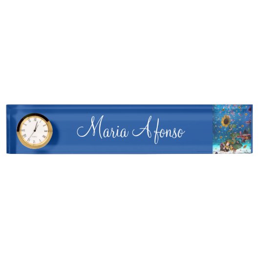 ヒマワリ海魚机用ネームプレート デスクネームプレート (正面)