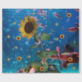ヒマワリ海魚艶包み紙 ラッピングペーパー (フラット)
