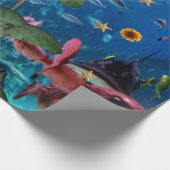 ヒマワリ海魚艶包み紙 ラッピングペーパー (角)