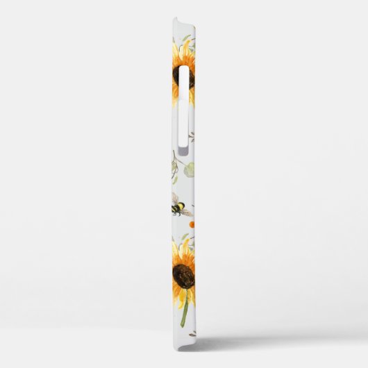ヒマワリ灰色イエローのまわりにユーカリ葉 Case-Mate iPhoneケース (裏面 / 左)