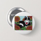 ヒマワリ猫 缶バッジ (正面&裏面)