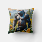 ヒマワリ畑のゴリラ猿 クッション (裏面)