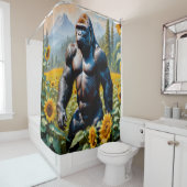 ヒマワリ畑のゴリラ猿 シャワーカーテン (インサイチュ)