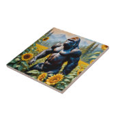 ヒマワリ畑のゴリラ猿 タイル (側面)