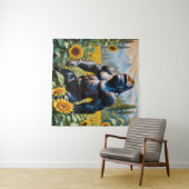 ヒマワリ畑のゴリラ猿 タペストリー (インサイチュ(横))