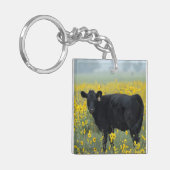 ヒマワリ畑の黒いふくらはぎ キーホルダー (正面左)