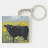 ヒマワリ畑の黒いふくらはぎ キーホルダー (裏面)