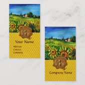 ヒマワリ畑,はちみつ蜜蝋シール,養蜂家 名刺 (正面/裏面)