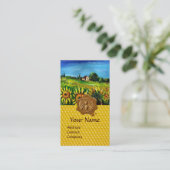 ヒマワリ畑,はちみつ蜜蝋シール,養蜂家 名刺 (スタンド正面)