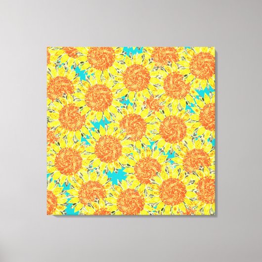 ヒマワリ畑 キャンバスプリント (正面)