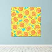 ヒマワリ畑 キャンバスプリント (インサイチュ (ウッドフロア))