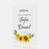 ヒマワリ白デイジーアーエレガントチ アクリルサイン (傾斜)