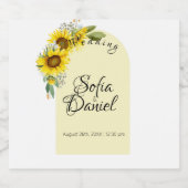 ヒマワリ白デイジーアーエレガントチ スパークリングワインラベル (シングルラベル)