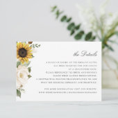 ヒマワリ白フローラ結婚緑詳細 招待状 (スタンド正面)