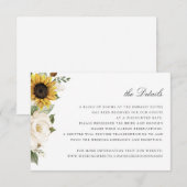 ヒマワリ白フローラ結婚緑詳細 招待状 (正面/裏面)