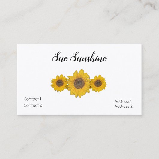 ヒマワリ白 名刺 (正面)