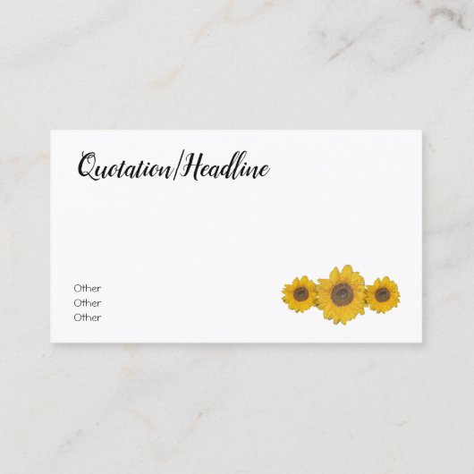 ヒマワリ白 名刺 (裏面)