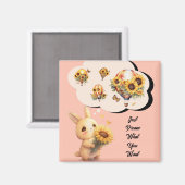 ヒマワリ磁石付きベビーウサギ マグネット (正面/裏面)