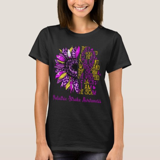 ヒマワリ私は嵐の小児脳卒中の粟原 Tシャツ (正面)